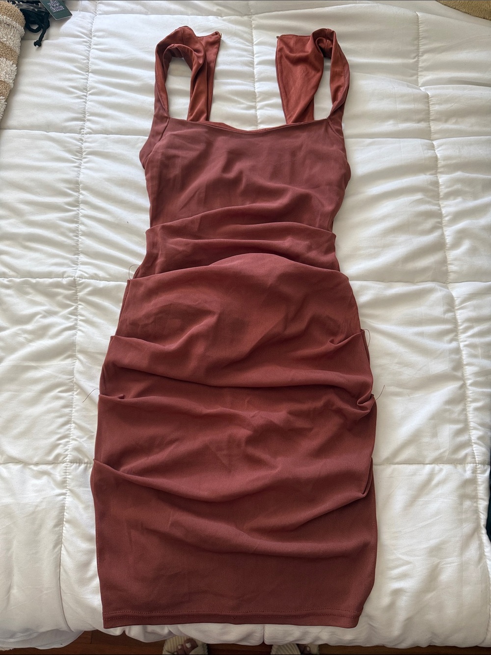 Sleeveless Rust Bodycon Dress - Women